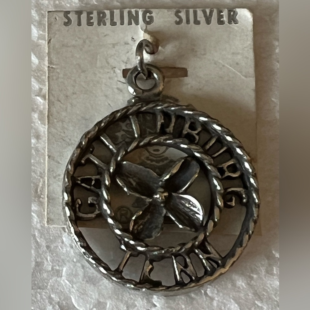 Vintage Gatlinburg Tennessee Floral Sterling Silver Charm Wildflower